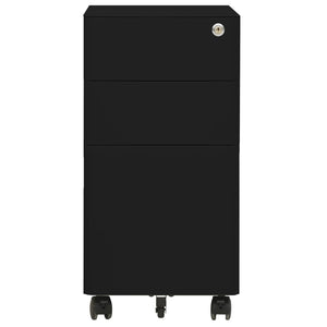 Rollbarer Aktenschrank Schwarz, 30x45x59 cm