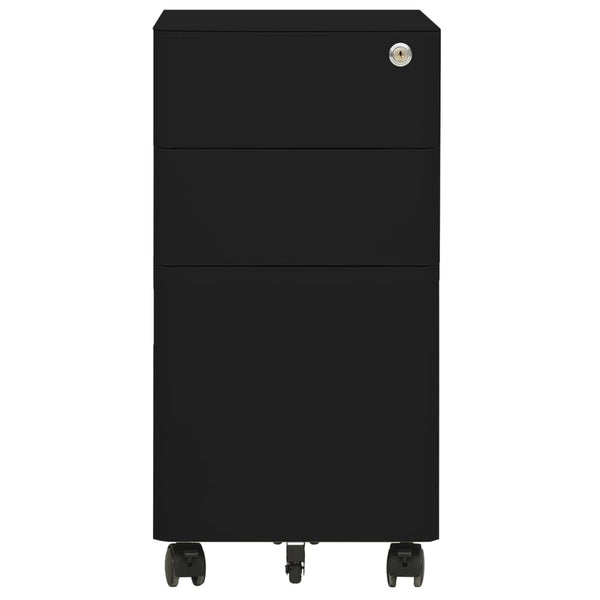 Rollbarer Aktenschrank Schwarz, 30x45x59 cm