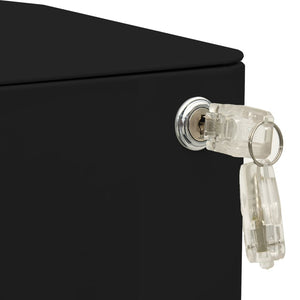 Rollbarer Aktenschrank Schwarz, 30x45x59 cm
