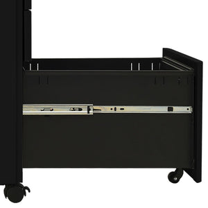 Rollbarer Aktenschrank Schwarz, 30x45x59 cm
