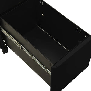 Rollbarer Aktenschrank Schwarz, 30x45x59 cm