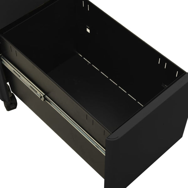 Rollbarer Aktenschrank Anthrazit Stahl