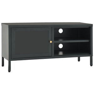 Anthrazit TV-Schrank 90 cm Stahl/Glas