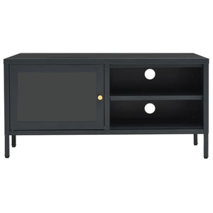 Anthrazit TV-Schrank 90 cm Stahl/Glas