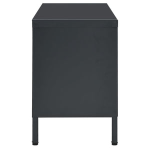 Anthrazit TV-Schrank 90 cm Stahl/Glas
