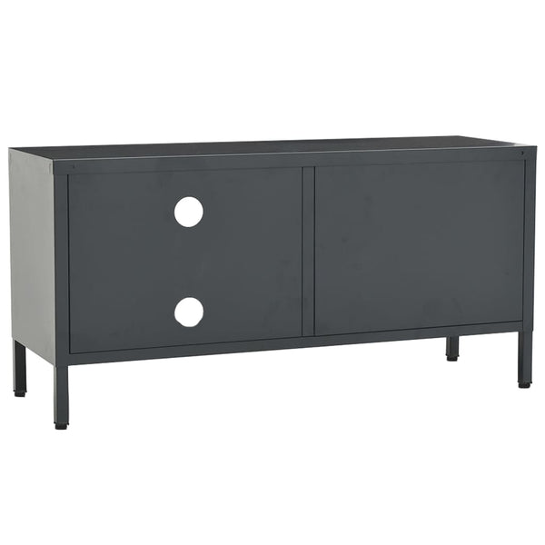 Anthrazit TV-Schrank 90 cm Stahl/Glas