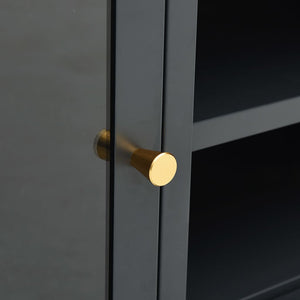 Anthrazit TV-Schrank 90 cm Stahl/Glas