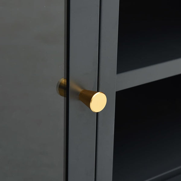 Anthrazit TV-Schrank 90 cm Stahl/Glas