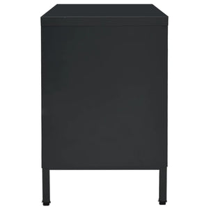 Schwarzer TV-Schrank 105 cm Stahl/Glas