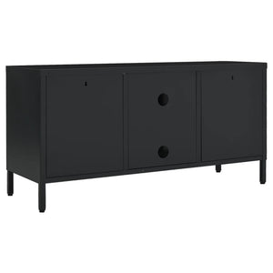 Schwarzer TV-Schrank 105 cm Stahl/Glas