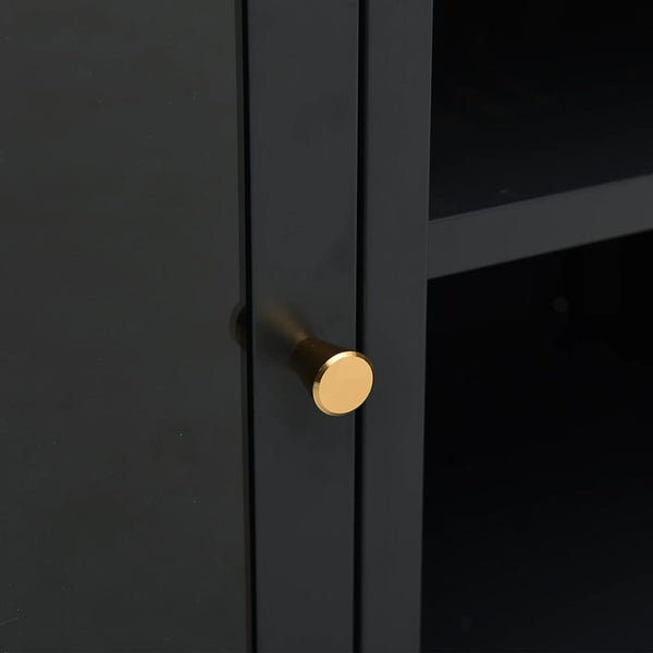 Schwarzer TV-Schrank 105 cm Stahl/Glas