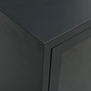 Schwarzer TV-Schrank 105 cm Stahl/Glas