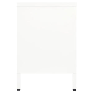 Weißer TV-Schrank Stahl/Glas 105 cm