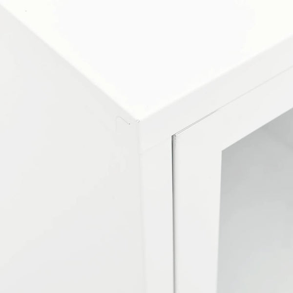Weißer TV-Schrank Stahl/Glas 105 cm