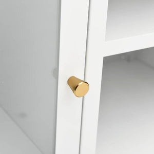 Weißer TV-Schrank Stahl/Glas 105 cm