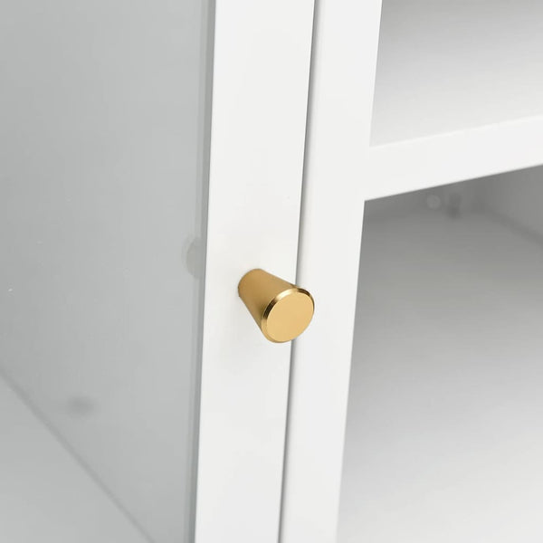 Weißer TV-Schrank Stahl/Glas 105 cm