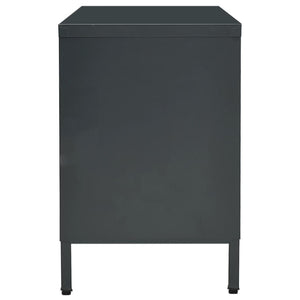 Anthrazit TV-Schrank 105 cm Stahl/Glas