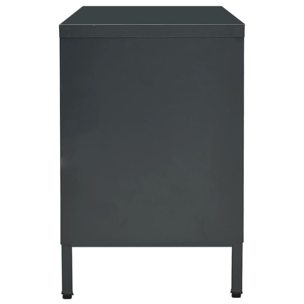 Anthrazit TV-Schrank 105 cm Stahl/Glas