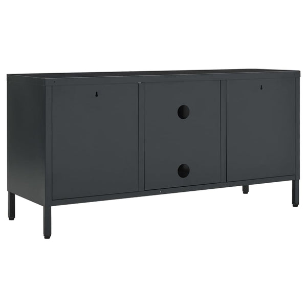 Anthrazit TV-Schrank 105 cm Stahl/Glas
