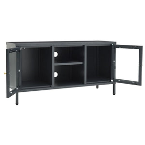 Anthrazit TV-Schrank 105 cm Stahl/Glas