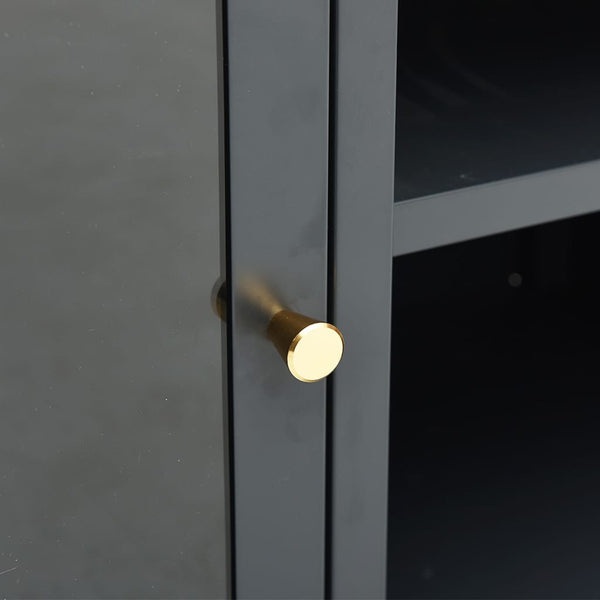 Anthrazit TV-Schrank 105 cm Stahl/Glas