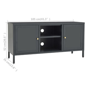 Anthrazit TV-Schrank 105 cm Stahl/Glas