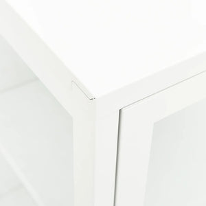 vidaXL Buffet blanc 70x35x70 cm acier et verre