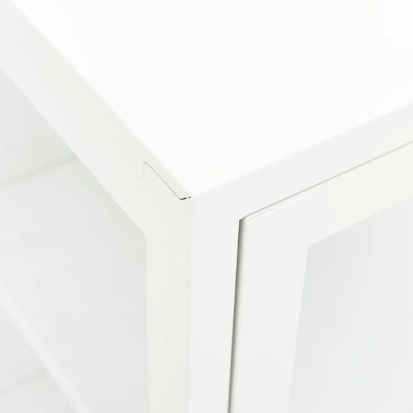 vidaXL Buffet blanc 70x35x70 cm acier et verre