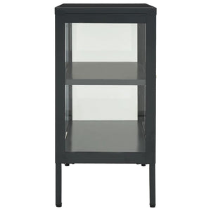 Anthrazit Sideboard 70x70 cm, Stahl/Glas
