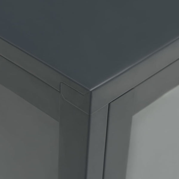 Anthrazit Sideboard 70x70 cm, Stahl/Glas