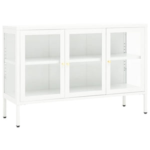 vidaXL Buffet blanc 105x35x70 cm Acier et verre