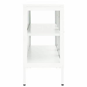 vidaXL Buffet blanc 105x35x70 cm Acier et verre