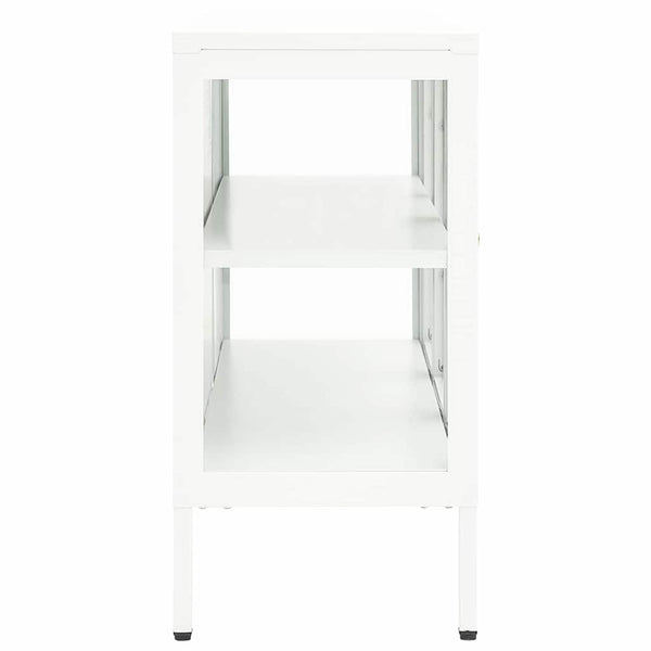 vidaXL Buffet blanc 105x35x70 cm Acier et verre
