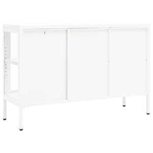 vidaXL Buffet blanc 105x35x70 cm Acier et verre