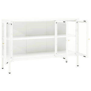 vidaXL Buffet blanc 105x35x70 cm Acier et verre