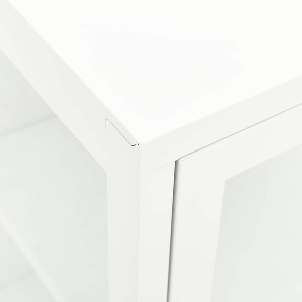 vidaXL Buffet blanc 105x35x70 cm Acier et verre