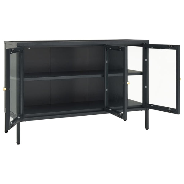 Anthrazit Sideboard 105 cm Stahl/Glas