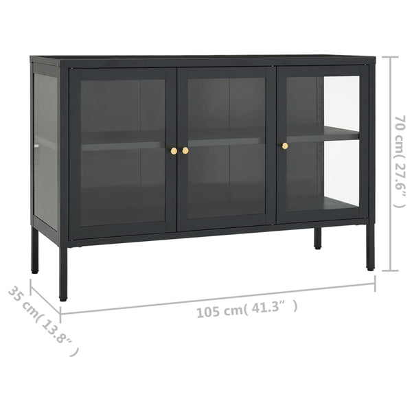 Anthrazit Sideboard 105 cm Stahl/Glas