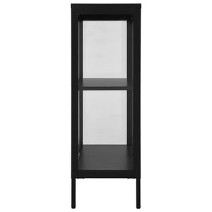 Schwarzes Sideboard Stahl/Glas 75x105 cm