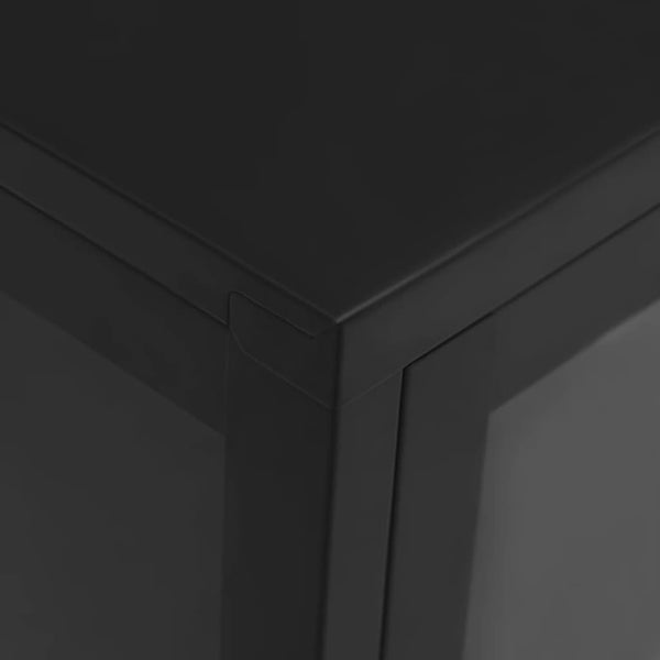 Schwarzes Sideboard Stahl/Glas 75x105 cm