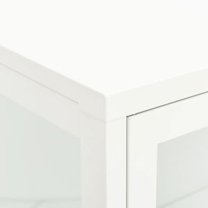 Weißes Sideboard 75x35x105 cm Stahl/Glas