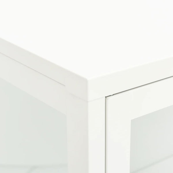 Weißes Sideboard 75x35x105 cm Stahl/Glas