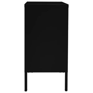 Schwarzes Sideboard 75x35x70 cm Stahl/Hartglas