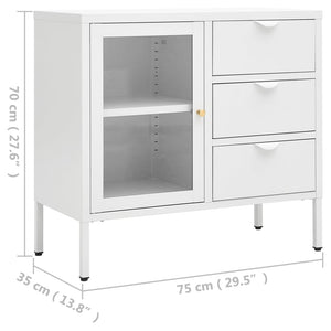 Weißes Sideboard 75 cm mit Schubladen