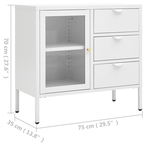 Weißes Sideboard 75 cm mit Schubladen