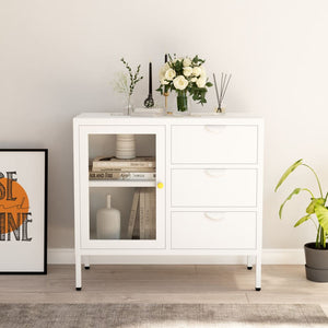 Weißes Sideboard 75 cm mit Schubladen