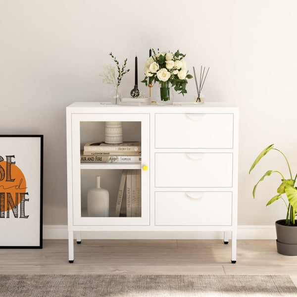 Weißes Sideboard 75 cm mit Schubladen