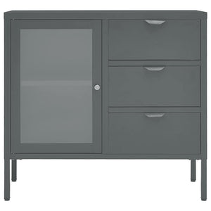Sideboard Anthrazit 75x70 cm Stahl/Hartglas