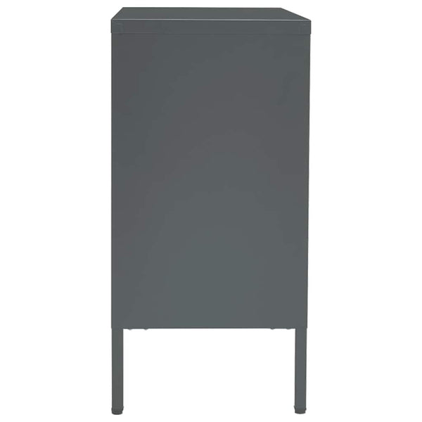 Sideboard Anthrazit 75x70 cm Stahl/Hartglas