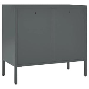 Sideboard Anthrazit 75x70 cm Stahl/Hartglas